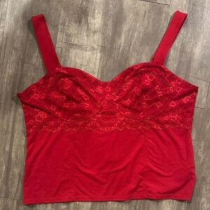 Sofia Vergara Red Lace Bustier Top holiday Christmas new years new NWT